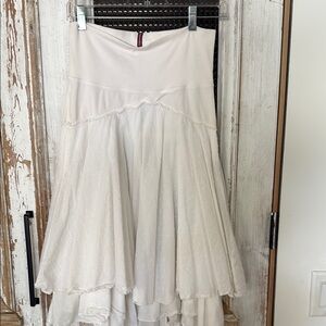 Hard Tail White A-Line Midi Skirt High-Low